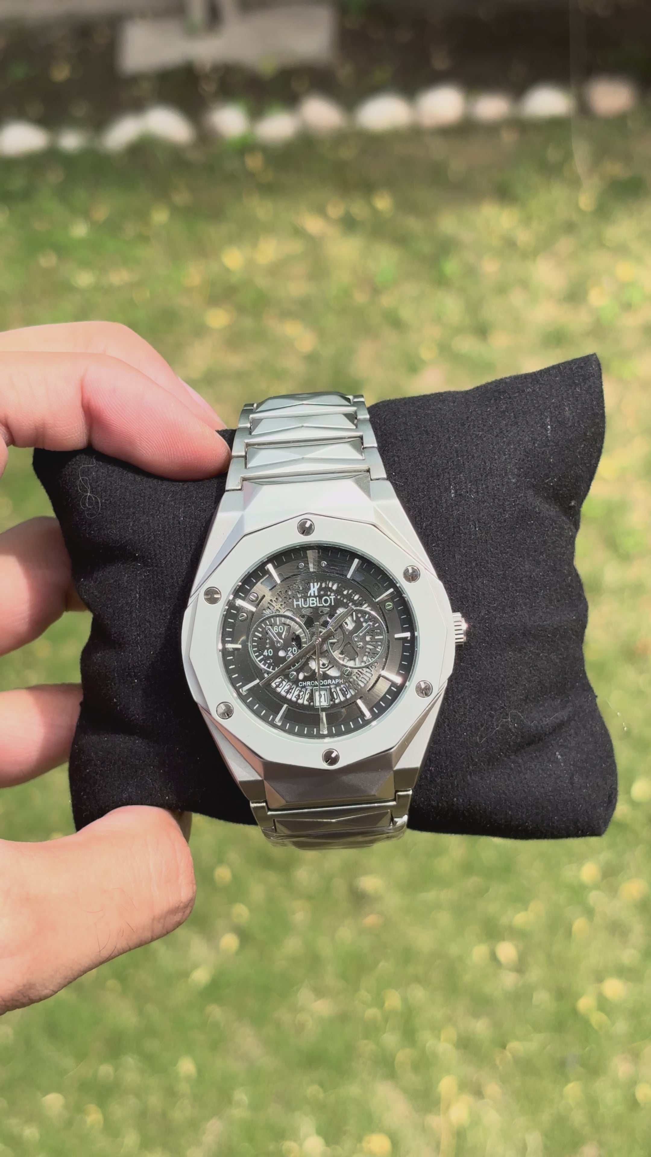 Hublot Steel Chain Two-Tone Black Dial